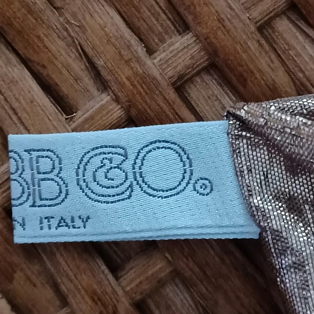 Webb‎ & Co Italy Women Metallic Floral Scarf Bronze Silver Blue Evening Wrap 53" - Picture 12 of 16